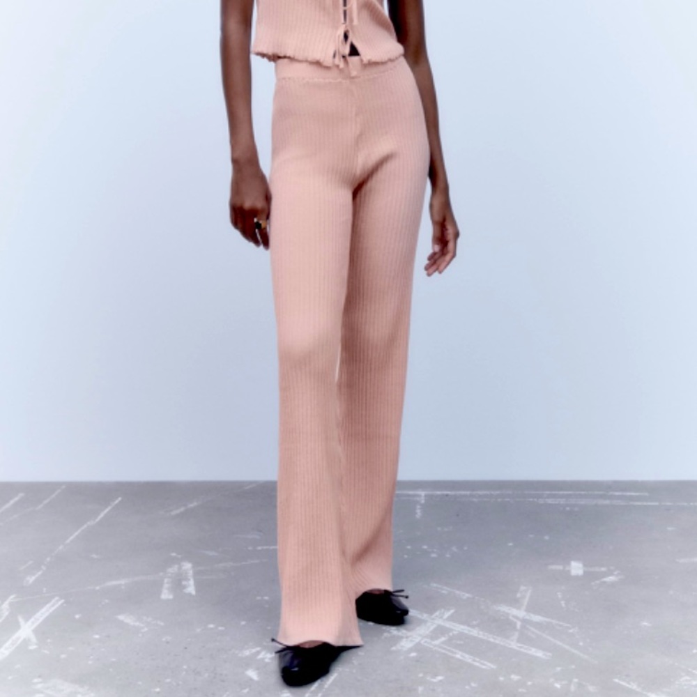 ZARA - dusty pink rib pants